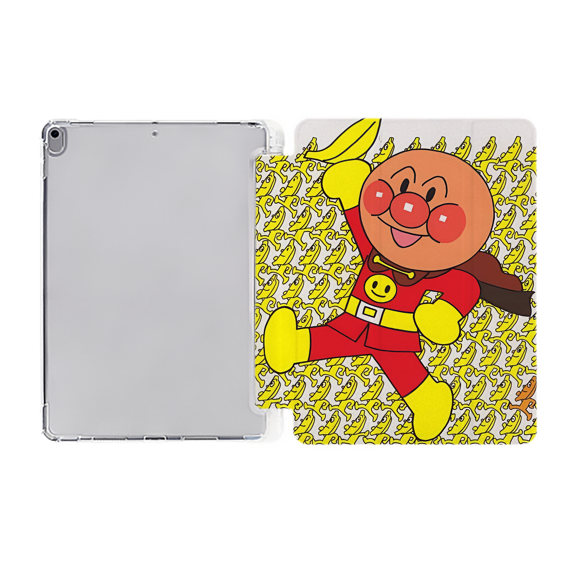 （画像用） アンパンマン Anpanman IPad ケース ペン収納付き 三つ折りスタンド PUレザー×シリコン 対応機種9.5/10.5/10.9インチ